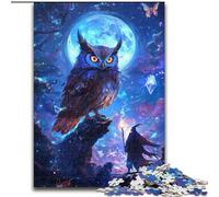 Puzzles pour Adultes Hibou la Nuit 1000 pièces, stimulent Le Cerveau, stimulent la Patience, stimulent l'imagination et stimulent la créativité (26x38cm)
