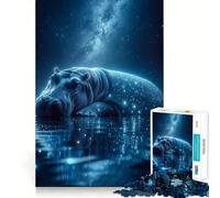 Puzzles pour Adultes Hippopotame étoilé, 1000 pièces, Casse-tête, Passe-Temps à la Maison, Assemblage d'image, Cadeau mémorable 50x75cm