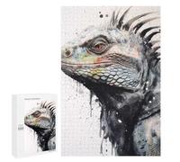 Puzzles pour Adultes Iguana Beauty Black Ink Puzzles pour Adultes - Décoration Murale - Cadeaux Souvenirs pour Vos Proches 1000 PCS