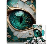 Puzzles pour Adultes Œil du Dragon de Jade 1 000 pièces Cadeaux pour Adolescents Collection d'artistes Beaux-Arts à partir de 14 Ans (50x75cm)