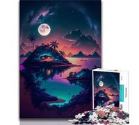 Puzzles pour Adultes Île Fantastique 1 000 pièces Jouet éducatif et décompressant idéal pour Un Anniversaire ou Un Cadeau (50x75cm)