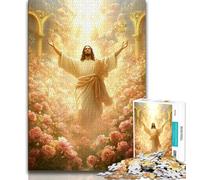 Puzzles pour Adultes Jésus dans Le Jardin Puzzle Adolescent, Anti-Stress Staycation Kill Time Interaction Parent-Enfant (Taille 38x26cm)