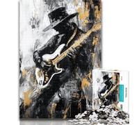 Puzzles pour Adultes Jouant de la Guitare, Peinture à l'huile, 1000 pièces, Puzzles pour Adolescents et Adultes, Cadeaux pour Amis et Famille, à partir de 14 Ans, 50x75cm