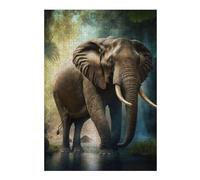 Puzzles pour Adultes Jungle Elephant Majesty Puzzle pour Adultes, Jouet, Décoration Murale, Cadeau De Course De Vitesse Manuelle pour Les Amis Et La Famille 38x26cm/1000pcs