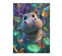 Puzzles pour Adultes Jungle Hippo Adventure Puzzles pour Adultes Jeu Manuel Une Œuvre d'art Cadeaux Uniques pour Un Anniversaire Et Noël