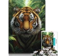 Puzzles pour Adultes Jungle Tiger, 1 000 pièces, Jeu Familial, Cadeau d'anniversaire Défi Haute difficulté, 26x38cm