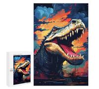 Puzzles pour Adultes Jurassic Roar T-Rex Art Print Puzzle pour Adolescents Améliore La Mémoire Difficile Et Stimulant Idéal comme Cadeau 1000 PCS