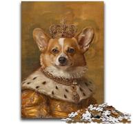 Puzzles pour Adultes King Shiba Inu Difficiles à compléter, mais Amusants et Humoristiques, décoration d'intérieur et Cadeaux Uniques 26 x 38 cm