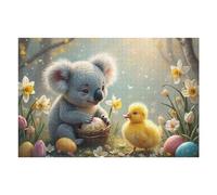 Puzzles pour Adultes Koala and Chick with Easter Eggs Jeu De Puzzle Et Casse-tête pour Adultes, Cadeau d'anniversaire Idéal 1000pcs(75x50cm)