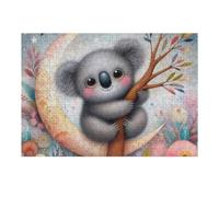 Puzzles pour Adultes Koala on Crescent Moon Puzzles pour Adultes, Jouet, Décoration Murale, Cadeaux pour Femmes, Idéal comme Cadeau 1000pcs(38x26cm)