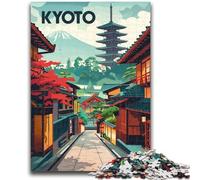 Puzzles pour Adultes Kyoto Tranquil Streets 1000 pièces, Art intéressant, réduction du Stress, avec Père Noël, pour Les 14 Ans (1000 pièces, 26x38cm)