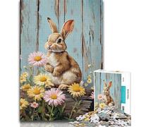 Puzzles pour Adultes Lapin 1000 pièces, Jouets éducatifs et éducatifs, Jeux familiaux avec Affiche et fiche de Questions-réponses Assorties 50x75cm