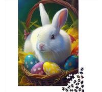 Puzzles pour Adultes Lapin Lapin de Pâques Animal 13 500 pièces Puzzles en Bois pour 18 Ans et Plus Jeu Stimulant 500 pièces (52 x 38 cm)
