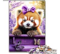 Puzzles pour Adultes Lavande Panda Roux Aidez Le Cerveau à exercer Jouets addictifs pour cultiver la Patience Cadeau pour Les Anniversaires 26x38cm
