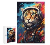 Puzzles pour Adultes Leopard Astronaut in Space Puzzles pour Adolescents Cadeau d'anniversaire Stimule Le Cerveau Jeu Stimulant Cadeaux 1000 PCS