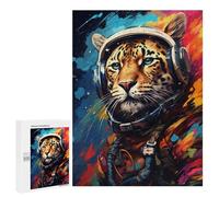 Puzzles pour Adultes Leopard Astronaut in Space Puzzles pour Adultes : Anti-Stress, Difficile Et Stimulant, pour des Soirées Jeux en Famille 500 PCS