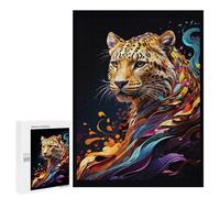 Puzzles pour Adultes Leopard in Abstract Art Puzzles pour Adultes - Décoration Murale - Cadeaux Souvenirs pour Vos Proches 500 PCS