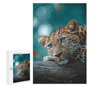 Puzzles pour Adultes Leopard with Blue Eyes on Tree Branch Puzzles pour Adultes : Anti-Stress, Difficile Et Stimulant, pour des Soirées Jeux en Famille 1000 PCS