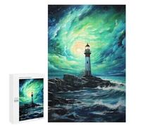 Puzzles pour Adultes Lighthouse with Green Sky Puzzles pour Adultes, Jouet, Décoration Murale, Décoration Intérieure, Idéal comme Cadeau 1000 PCS