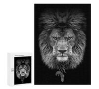 Puzzles pour Adultes Lion Head Black and White Puzzles Anti-Stress pour Adultes - Décoration Parfaite - Difficile Et Stimulant 300 PCS