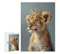 Puzzles pour Adultes Little Lion Pastel Crown Puzzles pour Adolescents, Jouets Anti-Stress, Décoration Murale, Cadeaux Uniques pour Anniversaire Et Noël 300 PCS
