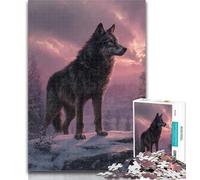 Puzzles pour Adultes Loup Debout dans la Neige 1000 pièces Puzzles pour Adultes et Adolescents, avec des pièces entièrement emboîtables de Formes aléatoires pour et 14 Ans 26x38cm
