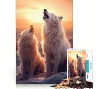 Puzzles pour Adultes Loups Blancs hurlants (50x75cm) 1000 pièces,Jeu Stimulant la réflexion,Structure à emboîtement précise,Facile à Apprendre,pour Toute la Famille