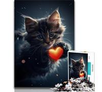 Puzzles pour Adultes Love Cat 1 000 pièces Jeu Difficile et Stimulant pour Tous pour Femmes Cadeaux pour Hommes (26x38cm)