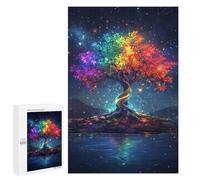 Puzzles pour Adultes Magic Colorful Neon Tree Puzzle pour Adultes - Décoration Murale - Idéal comme Cadeau 1000 PCS