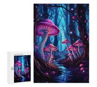 Puzzles pour Adultes Magic Mushroom Forest Puzzle pour Adultes - Décoration Murale - Idéal comme Cadeau 300 PCS
