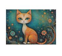 Puzzles pour Adultes Magical Fantasy Cat Artwork-2 Puzzles pour Adultes, Jouet, Décoration Murale, Cadeaux pour Femmes, Idéal comme Cadeau 1000pcs(38x26cm)