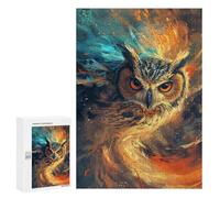 Puzzles pour Adultes Magical Fire Owl Artwork Puzzles pour Adolescents Cadeau d'anniversaire Stimule Le Cerveau Jeu Stimulant Cadeaux 300 PCS