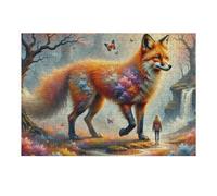 Puzzles pour Adultes Magical Fox Encounter in Fantasy Forest Puzzle pour Adultes, Jouet, Décoration Murale, Cadeau d'anniversaire Amusant Et Humoristique, Cadeaux, 1000pcs(38x26cm)