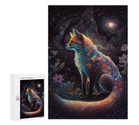 Puzzles pour Adultes Magical Fox in Starry Night -2 Puzzles pour Adolescents Cadeau d'anniversaire Stimule Le Cerveau Jeu Stimulant Cadeaux 300 PCS