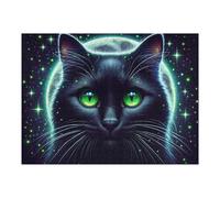 Puzzles pour Adultes Magical Glowing Cat Art Print Jeu De Puzzle Et Casse-tête pour Adultes, Cadeau d'anniversaire Idéal 1000pcs(52x38cm)