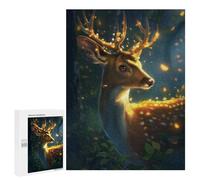 Puzzles pour Adultes Magical Glowing Deer Puzzles pour Adolescents, Jouets Anti-Stress, Décoration Murale, Cadeaux Uniques pour Anniversaire Et Noël 500 PCS