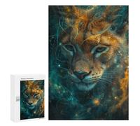 Puzzles pour Adultes Magical Lion Portrait Puzzle pour Adolescents Améliore La Mémoire Difficile Et Stimulant Idéal comme Cadeau 300 PCS