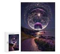 Puzzles pour Adultes Magical Night Sky with Full Moon -1 Puzzles pour Adolescents : Améliorent La Mémoire. Chaque Pièce Est Unique - Jouets Et Jeux Éducatifs 300 PCS