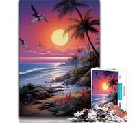 Puzzles pour Adultes Magnifiques paysages de plages 1 000 pièces pour Adultes et Adolescents décoration Murale Artistique et idée Cadeau d'anniversaire pour Amis Bureau à Domicile (26x38cm)