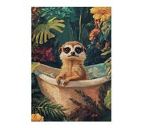 Puzzles pour Adultes Meerkat in A Bathtub Casse-têtes pour Adolescents, Jeux De Réflexion, Analyse Et Logique, Cadeaux pour Amis Et Famille 38x26cm/1000pcs