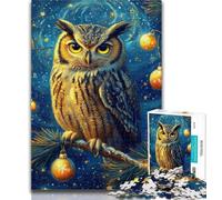Puzzles pour Adultes Midnight Owl, 1 000 pièces, Difficiles, Art au Fusain, pour Un Moment de détente et de détente, pour la décoration de la Maison, 26x38cm
