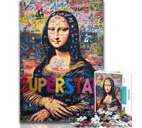 Puzzles pour Adultes Mona Lisa est drôle, 1000 pièces, Jeu éducatif pour Anniversaires et Noël, pour Les Adolescents de 14 Ans et Plus, 50x75cm