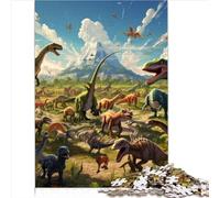 Puzzles pour Adultes Monde des Dinosaures Jeu de Puzzle 1000 pièces Puzzles en Carton pour Enfants garçons Filles Puzzles Test de QI Jouet Taille (26x38 cm)