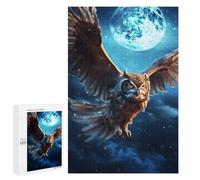 Puzzles pour Adultes Moonlit Owl Flight Puzzles pour Adolescents Cadeau d'anniversaire Stimule Le Cerveau Jeu Stimulant Cadeaux 1000 PCS
