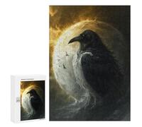 Puzzles pour Adultes Moonlit Raven Flight Puzzles pour Adultes : Anti-Stress, Difficile Et Stimulant, pour des Soirées Jeux en Famille 300 PCS