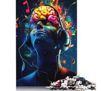 Puzzles pour Adultes Musique Explosion cérébrale 500 pièces Puzzles en Bois pour 18 Ans et Plus Jeu Stimulant 500 pièces (52 x 38 cm)