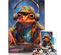 Puzzles pour Adultes Musique psychédélique Grenouille Puzzles pour Adultes 1000 pièces, Cadeau d'anniversaire, Cadeaux, Art Mural pour et Âge 14 Ans et Plus 26x38cm