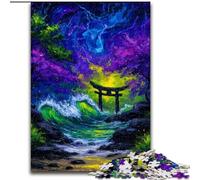 Puzzles pour Adultes Mystérieux Torii Gate 1000 pièces, Jeu éducatif, défi, Cadeau d'anniversaire, décoration Murale (50x75cm)
