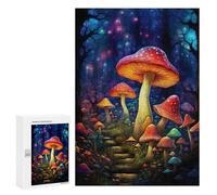 Puzzles pour Adultes Mystical Mushroom Forest Pathway Puzzles pour Adolescents Cadeau d'anniversaire Stimule Le Cerveau Jeu Stimulant Cadeaux 300 PCS