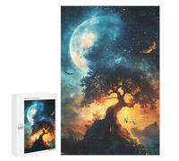 Puzzles pour Adultes Mystical Tree Under Moon Puzzles pour Adultes - Jouets À Monter Soi-même, Amusants Et Originaux - Cadeaux Uniques pour Un Anniversaire Ou Noël 1000 PCS
